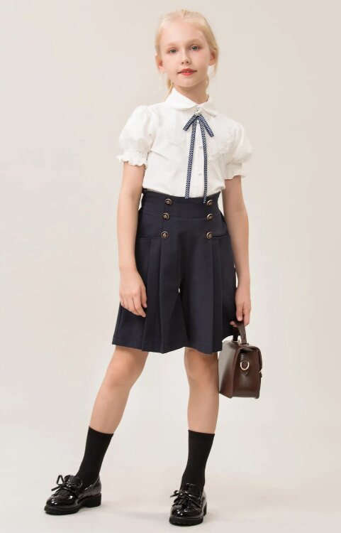 Шорты - юбка цвет Синий код 8158