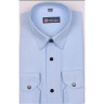 Рубашка цвет Голубой код 24007  длинный рукав, кнопки, Slim fit