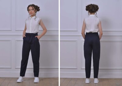 Брюки из поливискозы код 7473 цвет СИНИЙ